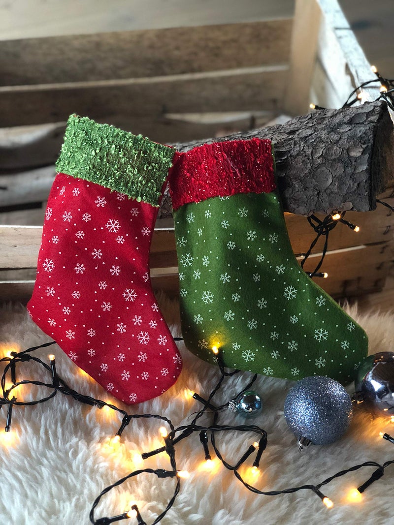 Partay Shenanigans Christmas Stockings - 24 Pack 9" Mini Christmas Favor Treat Bag Stockings in Red and Green Bags and for Gift Exchange Party Favor - Image 2